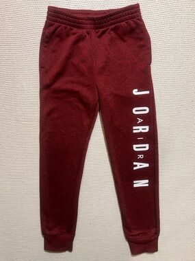 Jordan Kids' Burgundy Joggers with White Side Logo